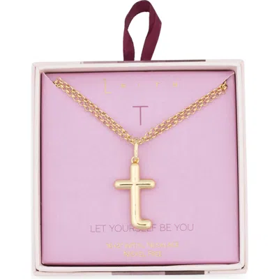 Leith Lowercase Initial Bubble Pendant Necklace In Gold