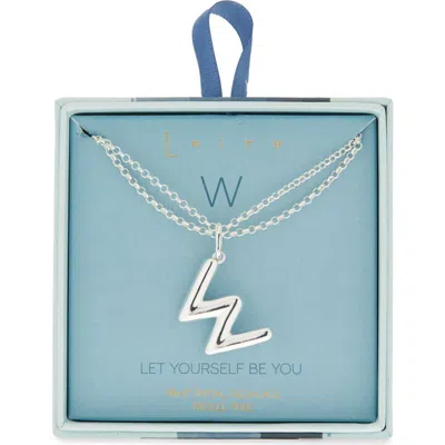 Leith Lowercase Initial Bubble Pendant Necklace In Metallic