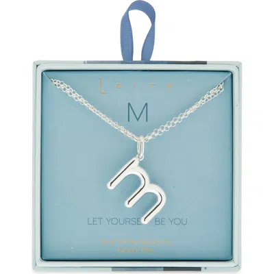 Leith Lowercase Initial Bubble Pendant Necklace In Metallic
