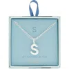 Leith Lowercase Initial Bubble Pendant Necklace In Metallic