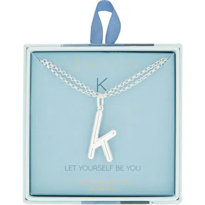 Leith Lowercase Initial Bubble Pendant Necklace In Metallic