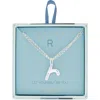 Leith Lowercase Initial Bubble Pendant Necklace In Metallic