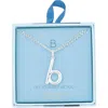 Leith Lowercase Initial Bubble Pendant Necklace In Metallic