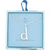 Leith Lowercase Initial Bubble Pendant Necklace In Metallic