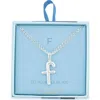 Leith Lowercase Initial Bubble Pendant Necklace In Blue