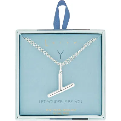 Leith Lowercase Initial Bubble Pendant Necklace In Metallic