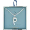 Leith Lowercase Initial Bubble Pendant Necklace In Silver