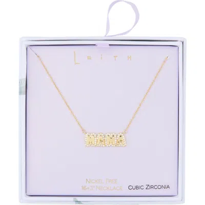 Leith Mama Cubic Zirconia Pendant Necklace In Gold