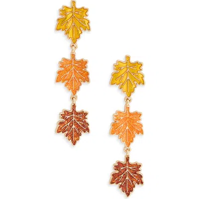 Leith Maple Leaf Drop Earrings In Multi