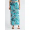 Leith Mesh Maxi Skirt In Blue