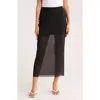 Leith Mesh Midi Skirt In Black