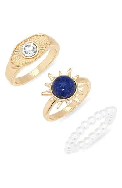 Leith Mixed Sun 3-pack Rings In Gold