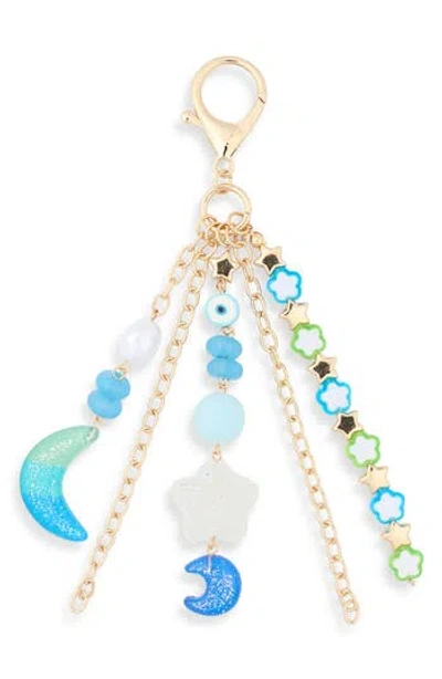 Leith Moon Bead Bag Charm In Orange
