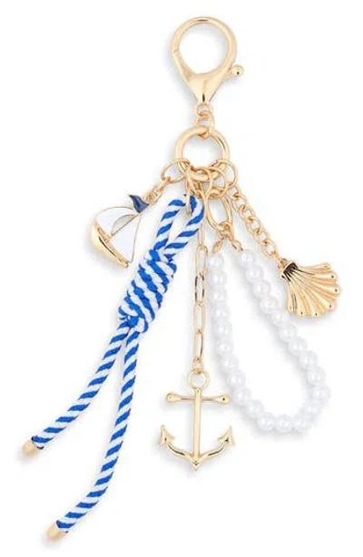 Leith Nautical Beaded Bag Charm In Pink