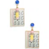 Leith Notebook & Pencil Drop Earrings In Multi