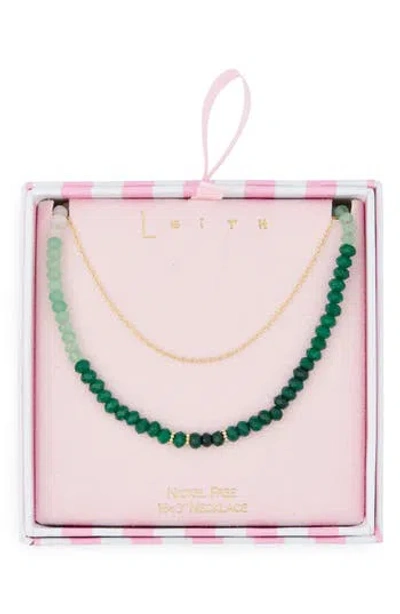 Leith Ombré Beaded Layered Necklace In Gold