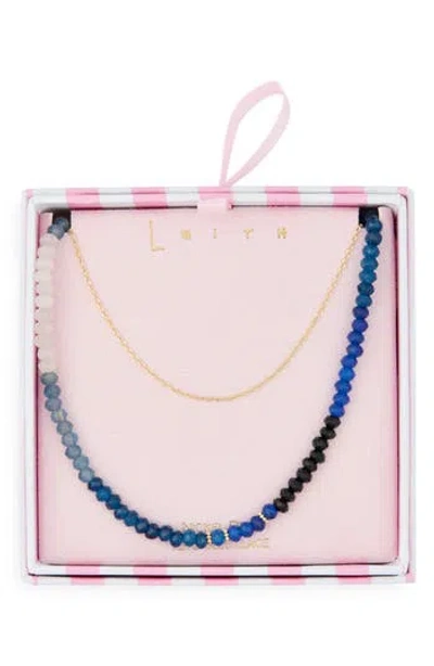 Leith Ombré Beaded Layered Necklace In Metallic