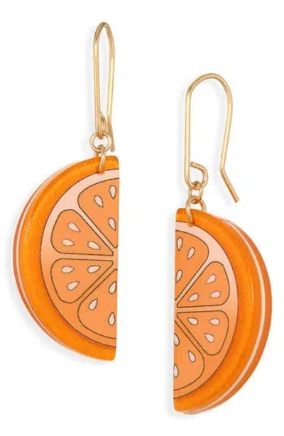 Leith Orange Slice Drop Earrings In Transparent