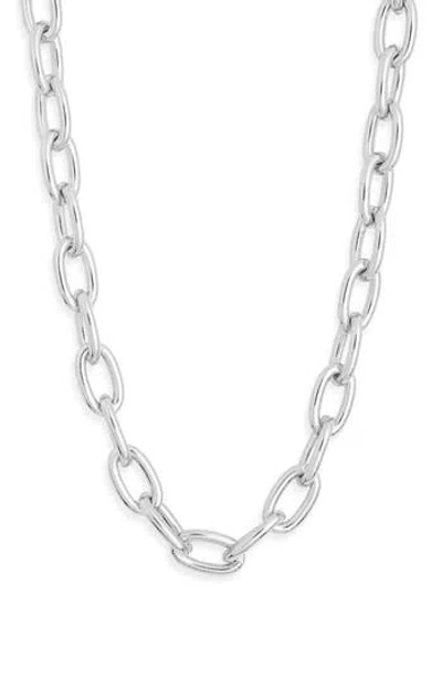 Leith Oval Link Chain Bracelet In White