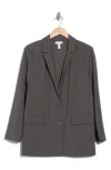 Leith Oversize Blazer In Grey- Black Cal Plaid