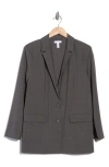 Leith Oversize Blazer In Grey- Black Cal Plaid