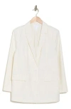 Leith Oversize Blazer In Ivory- Grey Chia Pinstripe