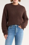 Leith Oversize Eyelash Knit Sweater In Brown