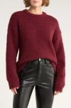 Leith Oversize Eyelash Knit Sweater In Burgundy