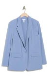 Leith Oversize Peak Lapel Blazer In Blue