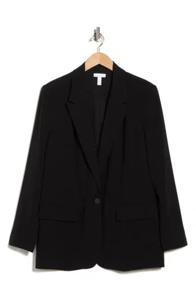 Leith Oversize Peak Lapel Blazer In Black