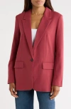 Leith Oversize Peak Lapel Blazer In Red Ruby