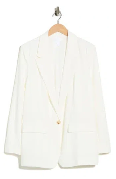 Leith Oversize Peak Lapel Blazer In White