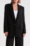 Leith Oversized Crepe Blazer In Black