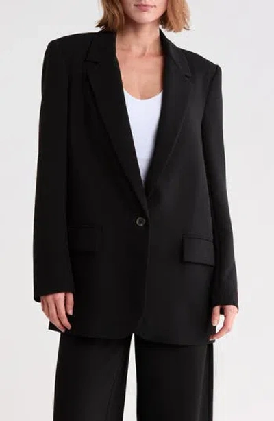 Leith Oversized Crepe Blazer In Black