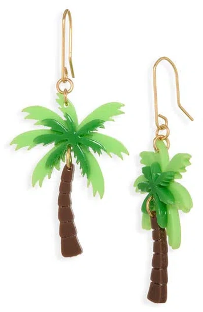 Leith Palm Tree Drop Earrings In Green