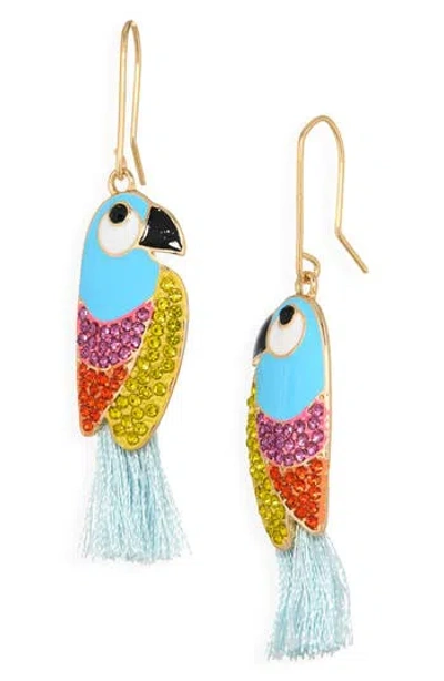 Leith Parrot Drop Earrings In Red