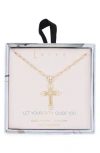 Leith Pavé Crystal Cross Pendant Necklace In Gold