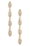 Leith Pavé Crystal Light Bulb Linear Drop Earrings In Brown