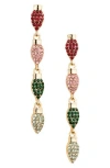Leith Pavé Crystal Light Bulb Linear Drop Earrings In Brown