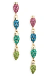 Leith Pavé Crystal Light Bulb Linear Drop Earrings In Multi
