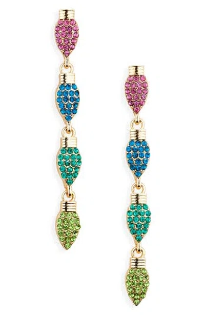 Leith Pavé Crystal Light Bulb Linear Drop Earrings In Multi