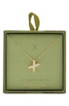 Leith Pavé Cubic Zirconia Initial Pendant Necklace In Green