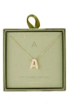 Leith Pavé Cubic Zirconia Initial Pendant Necklace In Gold