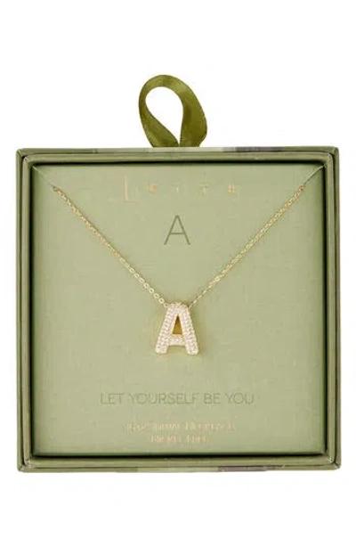 Leith Pavé Cubic Zirconia Initial Pendant Necklace In Gold