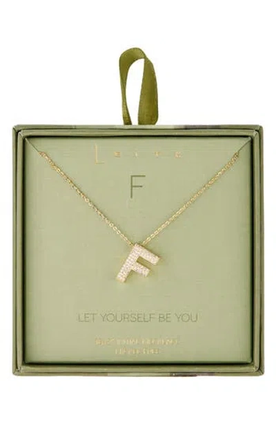 Leith Pavé Cubic Zirconia Initial Pendant Necklace In Gold