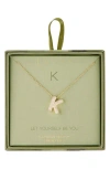 Leith Pavé Cubic Zirconia Initial Pendant Necklace In Gold
