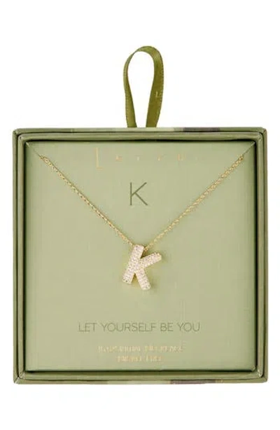 Leith Pavé Cubic Zirconia Initial Pendant Necklace In Gold