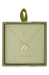 Leith Pavé Cubic Zirconia Initial Pendant Necklace In Gold