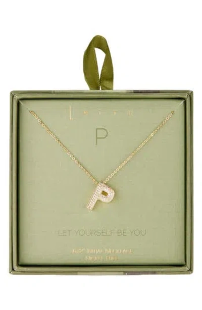 Leith Pavé Cubic Zirconia Initial Pendant Necklace In Gold