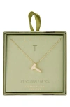 Leith Pavé Cubic Zirconia Initial Pendant Necklace In Gold